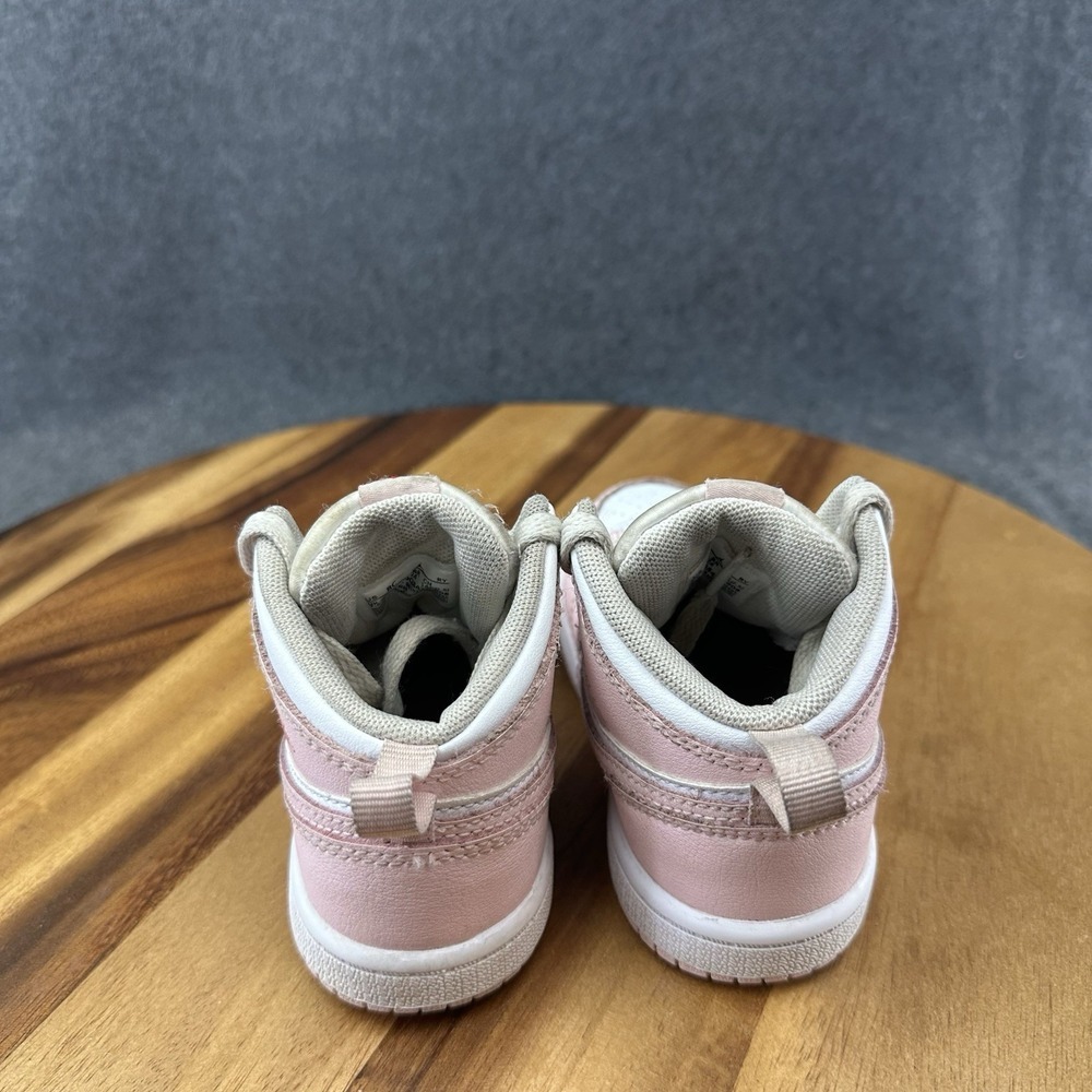 Nike Air Jordan 1 Mid Pink Foam/White Toddler Sneakers DQ8425-608 Size 8C - Picture 7 of 11